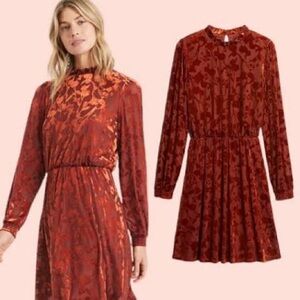 Burnt Orange Fall Long Sleeve Dress - Banana Republic - Medium - Like New